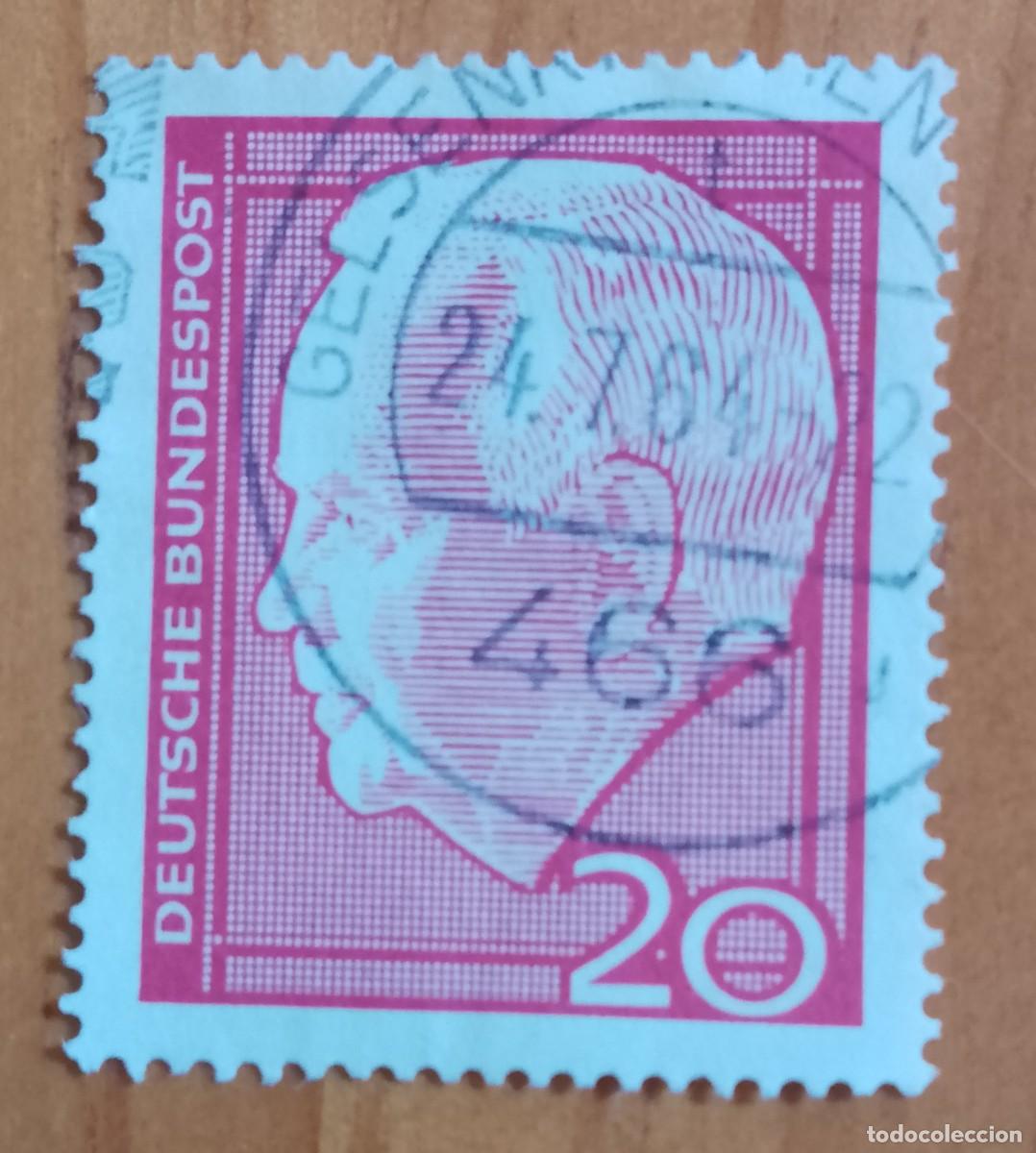 Sellos: ALEMANIA - V/F 20 - PRESIDENTE - MATASELLO IDENTIFICATIVO: 24.7.64 GELSENKIRCHEN