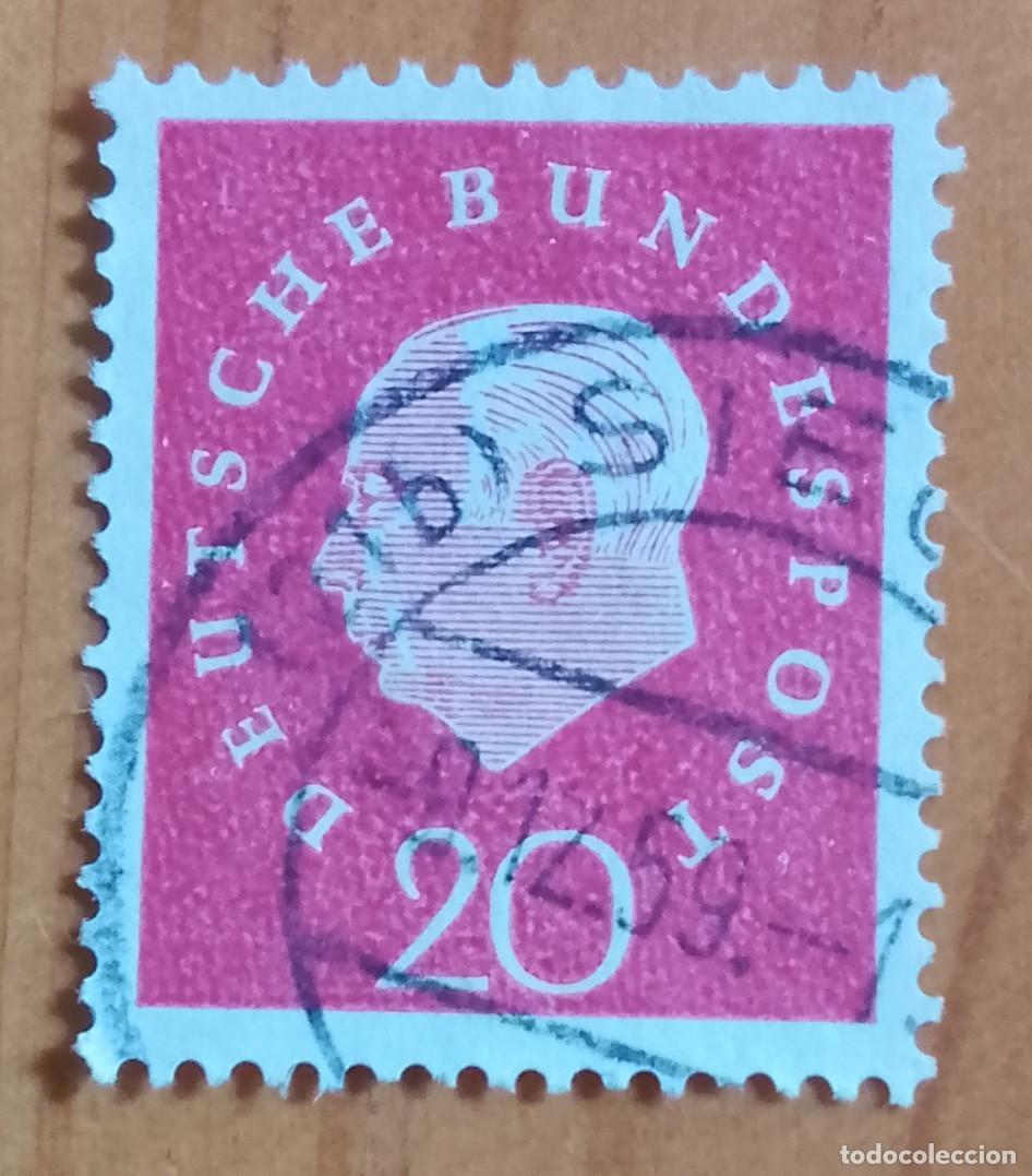 Sellos: ALEMANIA - V/F 20 - PRESIDENTE - MATASELLO IDENTIFICATIVO: 9.12.59 SIEGEN