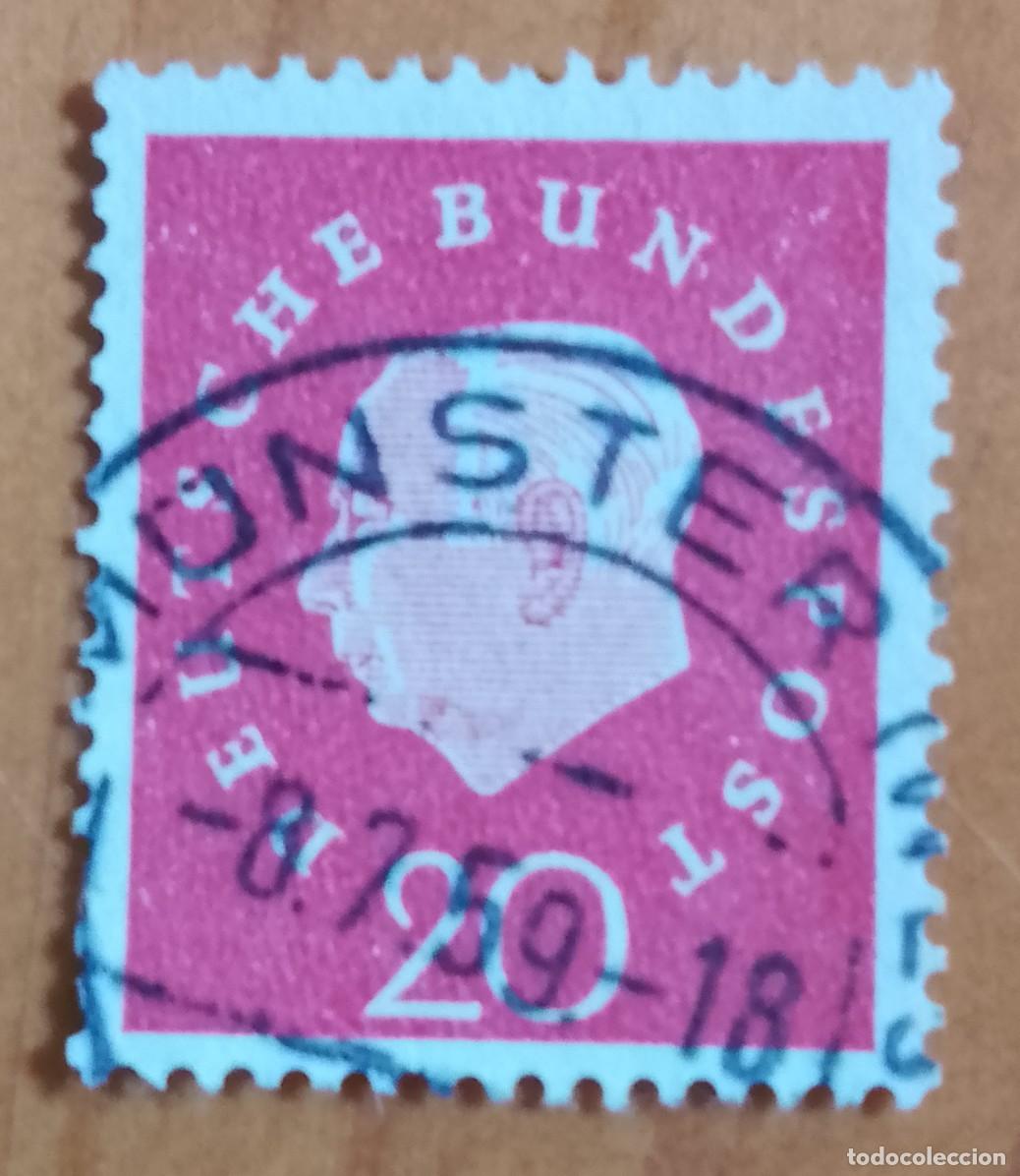 Sellos: ALEMANIA - V/F 20 - PRESIDENTE - MATASELLO IDENTIFICATIVO: 8.7.59 M&Uuml;NSTER