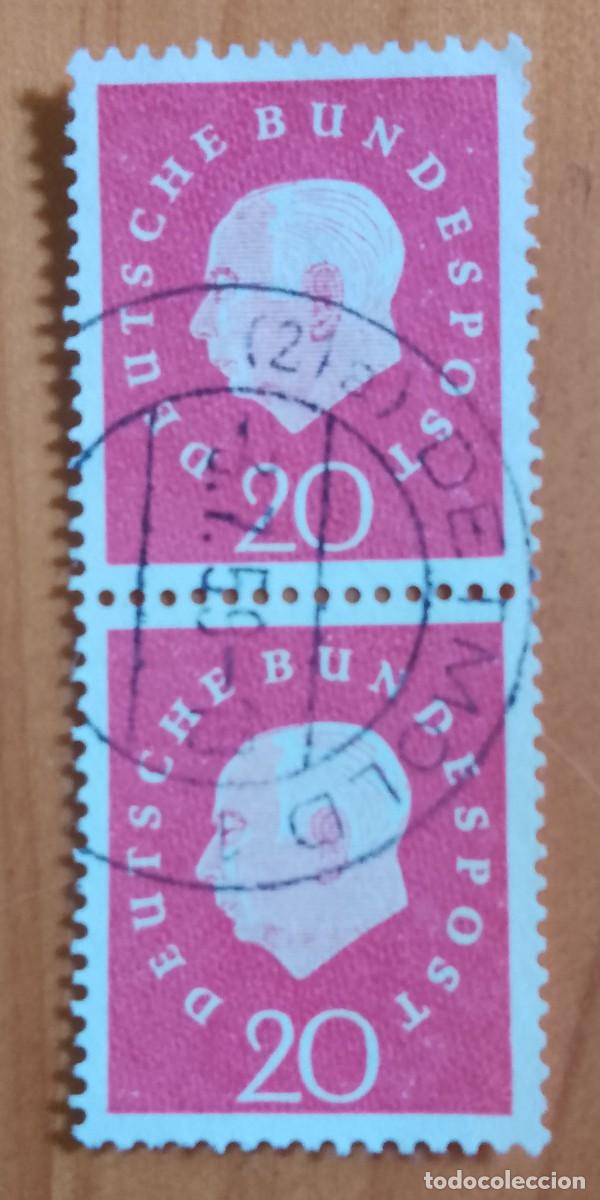 Sellos: ALEMANIA - V/F 20 - PRESIDENTE - TIRA CON MATASELLO IDENTIFICATIVO: 3.7.59 DETMOLD