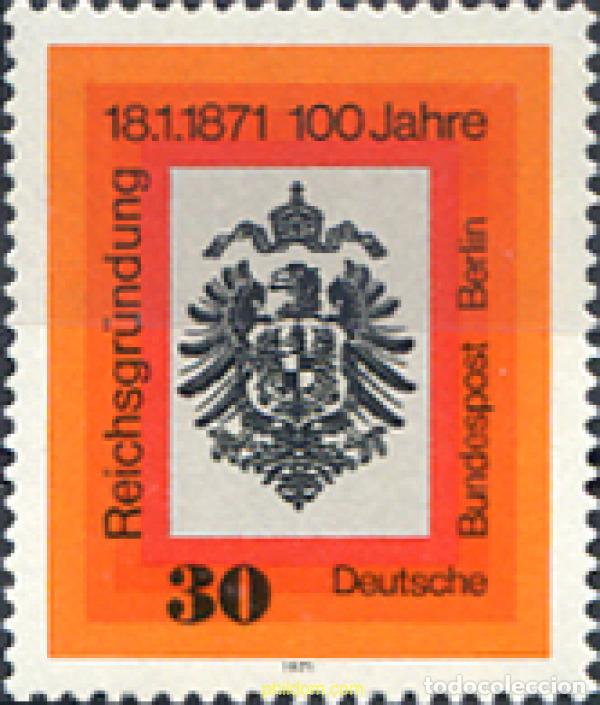 Sellos: 131039 MNH ALEMANIA. Berl&iacute;n 1971 CENTENARIO DE LA FUNDACION DEL IMPERIO ALEMAN