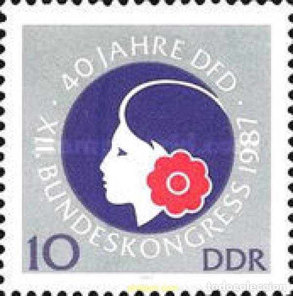 Sellos: 150960 MNH ALEMANIA DEMOCRATICA 1987 40 ANIVERSARIO DE LA LIGA DEMOCRATICA DE MUJERES ALEMANAS