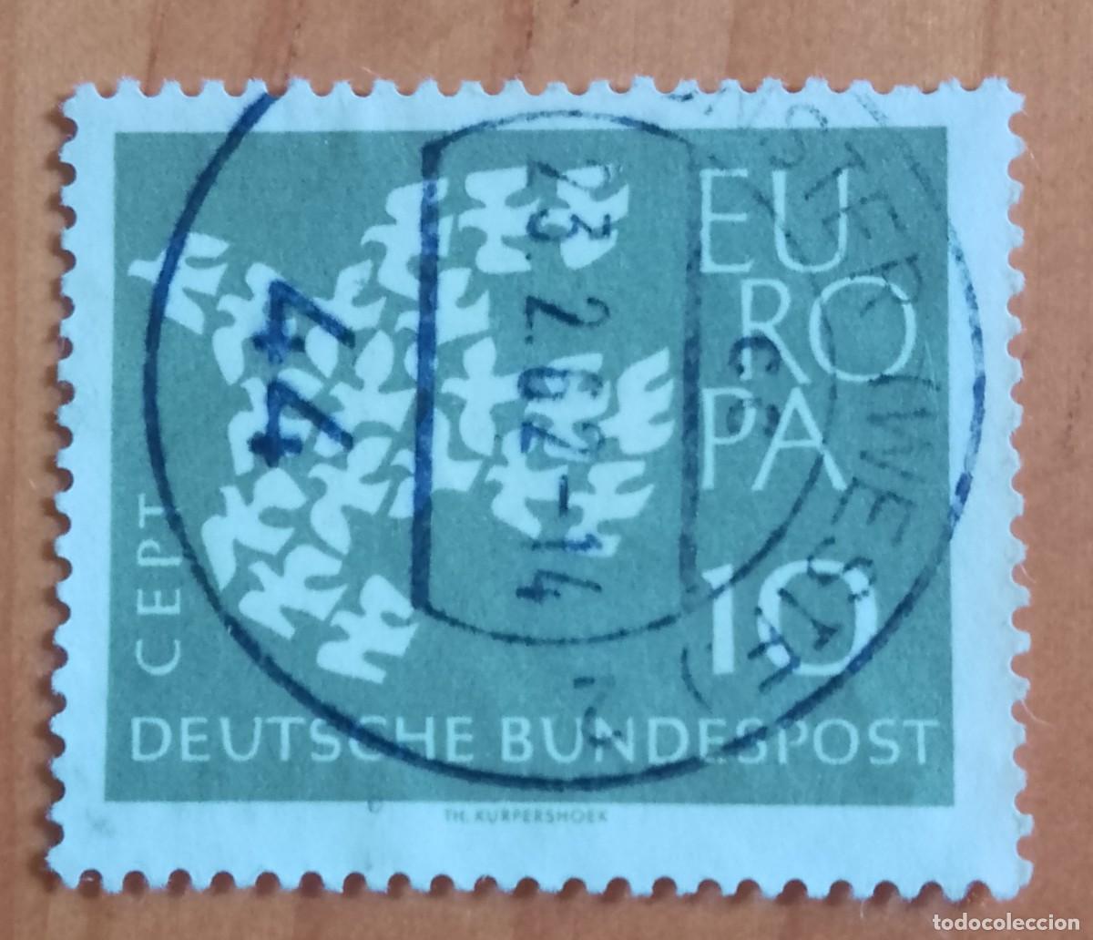 Sellos: ALEMANIA - V/F 10 - EUROPA, CEPT - MATASELLO IDENTIFICATIVO: 23.2.62 M&Uuml;NSTER (WESTF)