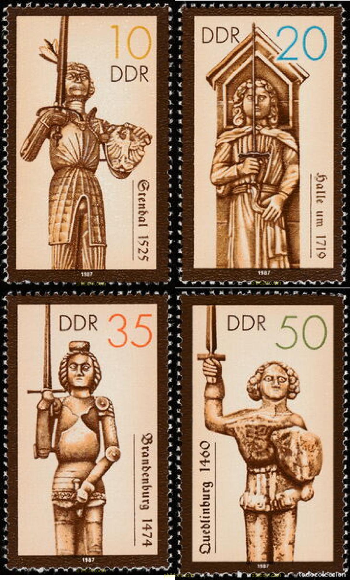 Briefmarken: 150958 MNH ALEMANIA DEMOCRATICA 1987 ESTATUAS DE ROLAND