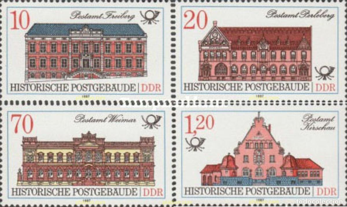 Briefmarken: 144999 MNH ALEMANIA DEMOCRATICA 1987 EDIFICIOS DE CORREOS