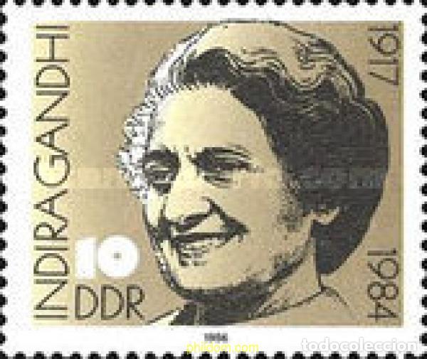 Briefmarken: 150957 MNH ALEMANIA DEMOCRATICA 1986 HOMENAJE A INDIRA GANDHI