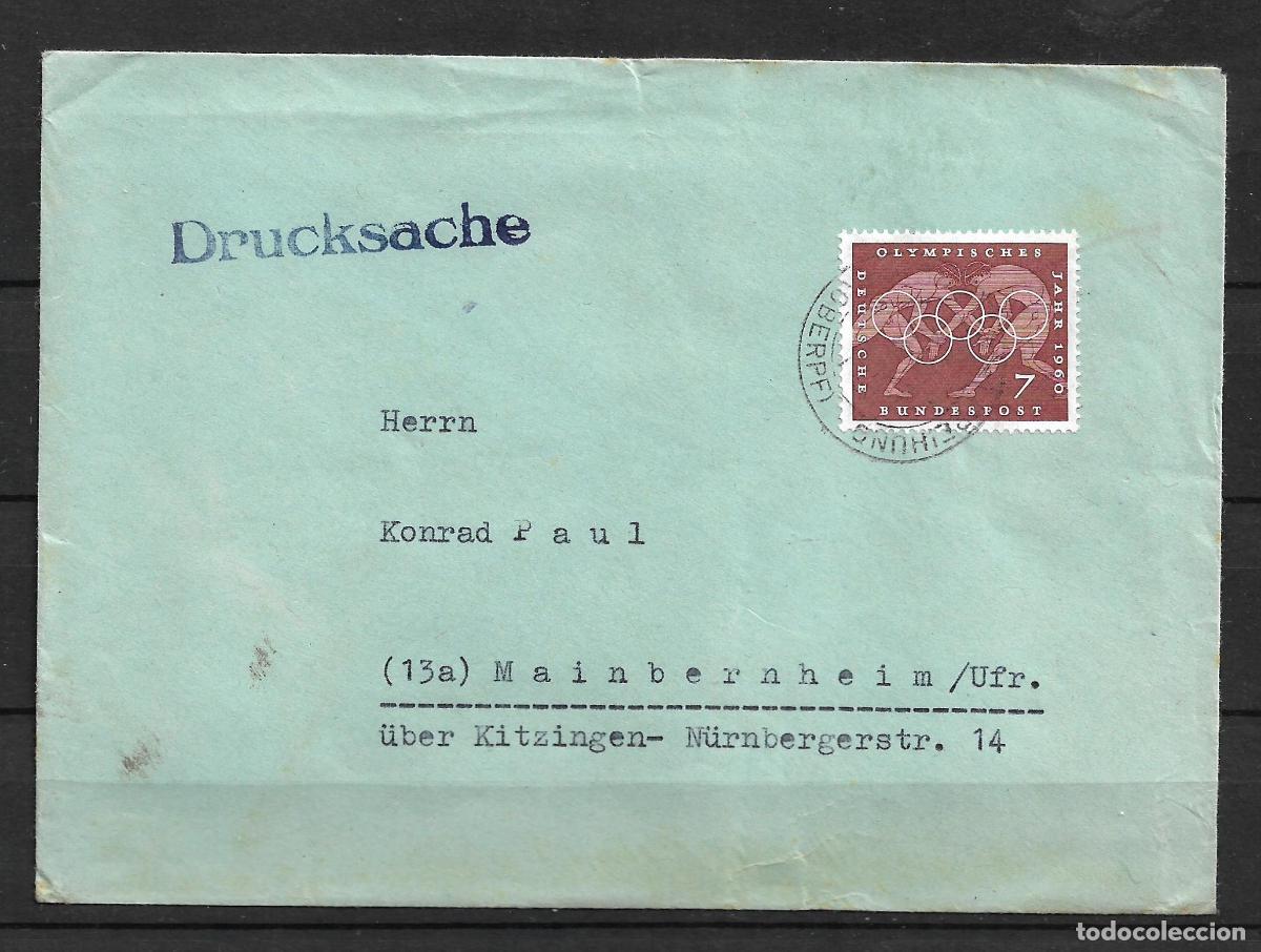 Stamps: alemania 1960 michel 332 sobre circulado 1.50&euro;- 153/6