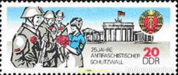 Sellos: 150952 MNH ALEMANIA DEMOCRATICA 1986 25 ANIVERSARIO DEL MURO DE BERLIN