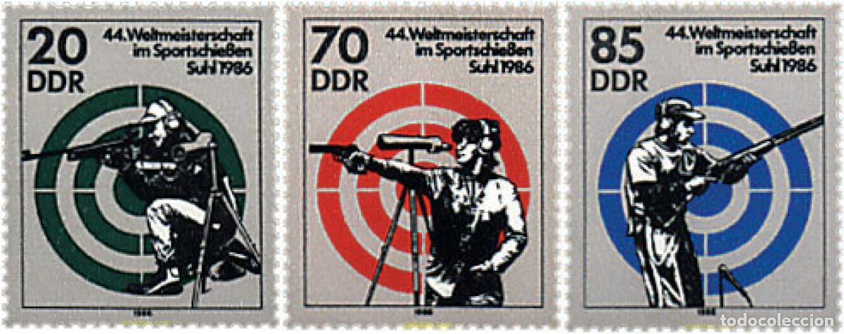 Sellos: 64652 MNH ALEMANIA DEMOCRATICA 1986 44 CAMPEONATOS DEL MUNDO DE TIRO EN SUHL.