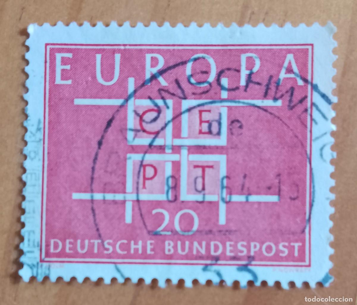 Sellos: ALEMANIA - V/F 20 - EUROPA, CEPT - MATASELLO IDENTIFICATIVO: 8.9.64 BRAUNSCHWEIG