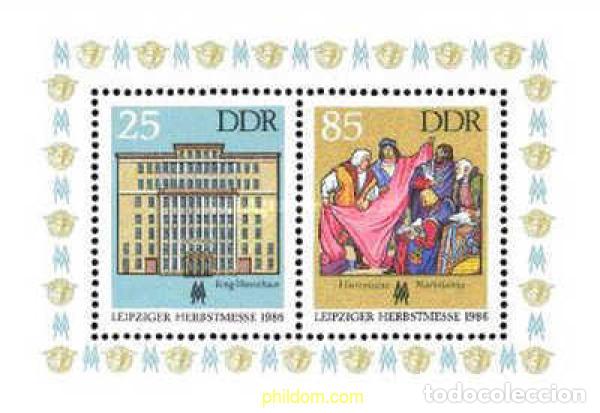 Briefmarken: 144989 MNH ALEMANIA DEMOCRATICA 1986 FERIA DE OTO&Ntilde;O DE LEIPZIG