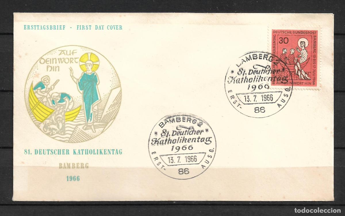 Selos: alemania 1966 michel 515 sobre primer dia 1.30&euro;- 153/1