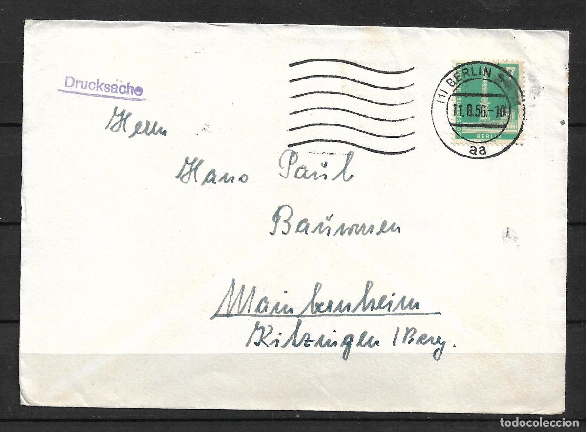 Sellos: alemania berlin 1956 michel 135 sobre circulado 7&euro;- 153/2