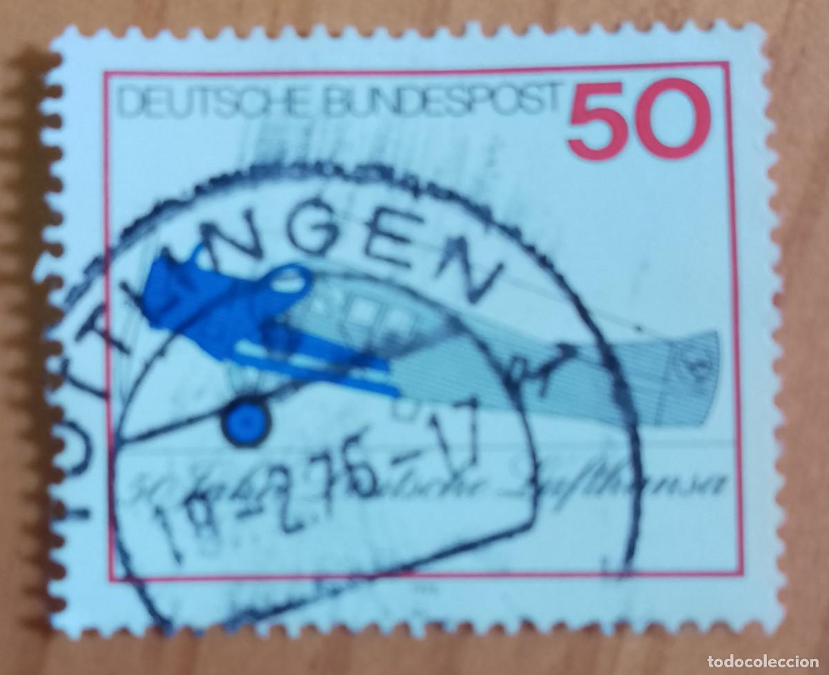Sellos: ALEMANIA - V/F 50 - A&Ntilde;O 1976, 50 A&Ntilde;OS LUFTHANSA - MATASELLO IDENTIFICATIVO: 18.2.76 TUTTLIGEN