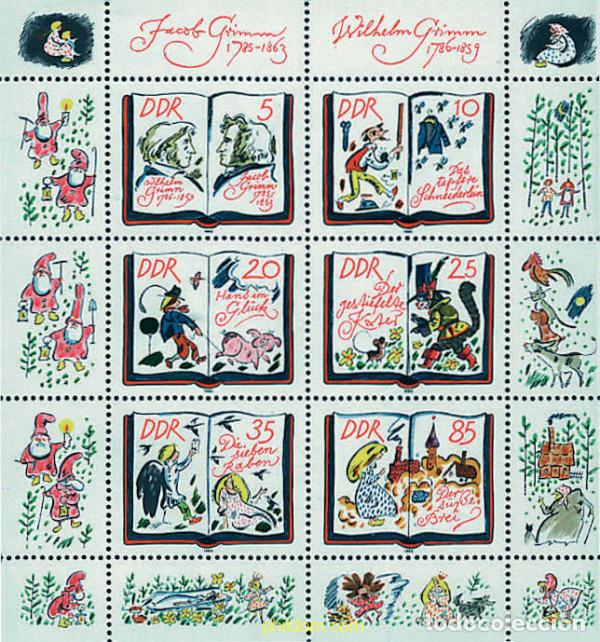 Sellos: 144082 MNH ALEMANIA DEMOCRATICA 1985 BICENTENARIO DEL NACIMIENTO DE LOS HERMANOS GRIMM
