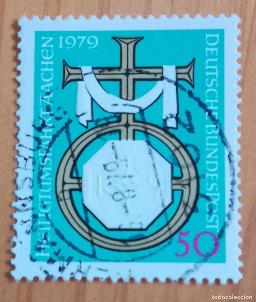 Sellos: ALEMANIA - V/F 50 - D&Iacute;A DE TIEMPO SANTO 1979 - MATASELLO IDENTIFICATIVO: 16.8.79 HERMANN SBURG
