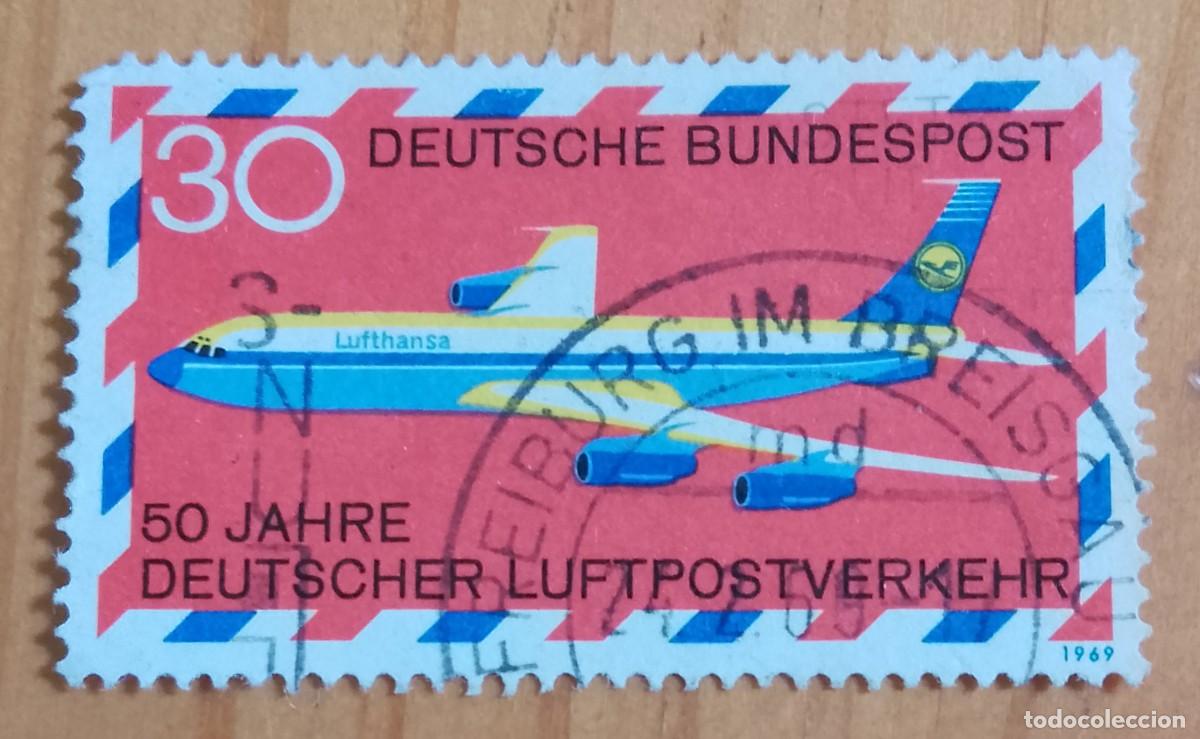 Sellos: ALEMANIA - V/F 30 -150 A&Ntilde;OS SERVICIO CORREO A&Eacute;REO ALEM&Aacute;N -MATASELLO IDENTIFICATIVO: 24.2.65 FREIBURG