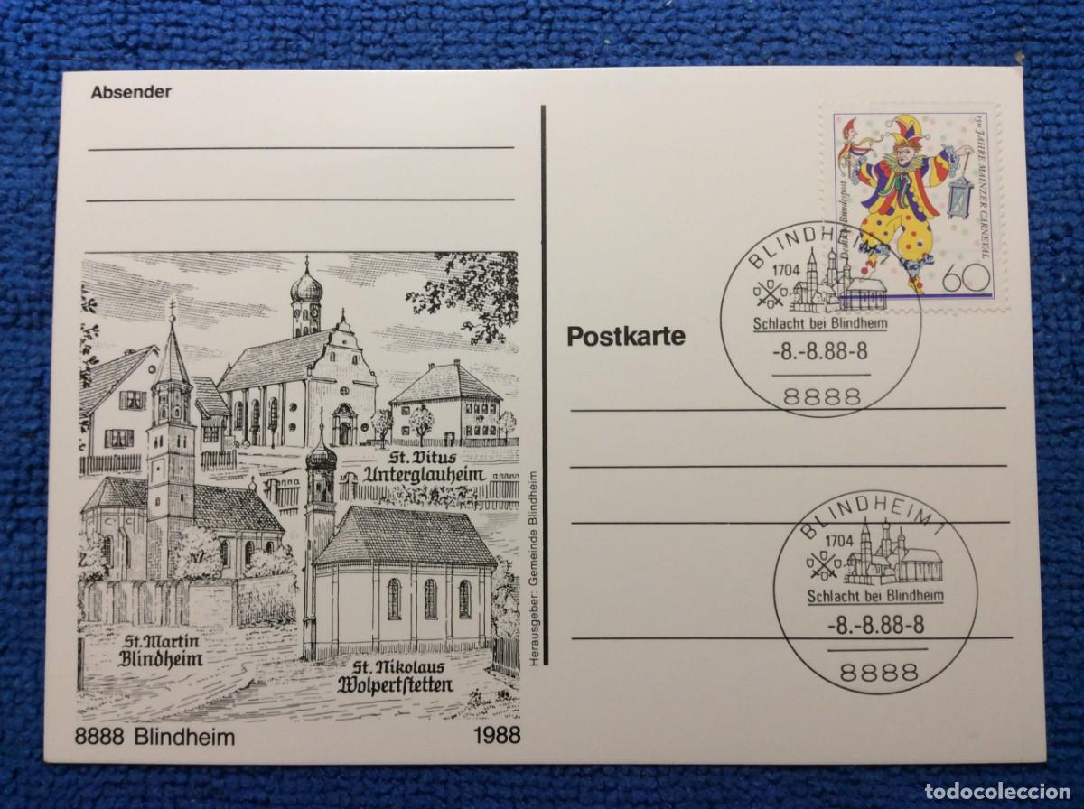 Sellos: ALEMANIA 1988 TARJETA POSTAL. MATASELLOS INTERESANTE (1DDN26)