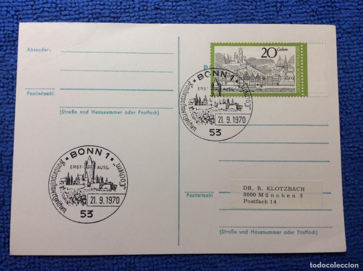 Sellos: ALEMANIA 1970 TARJETA POSTAL. MATASELLOS INTERESANTE (1DDN33)