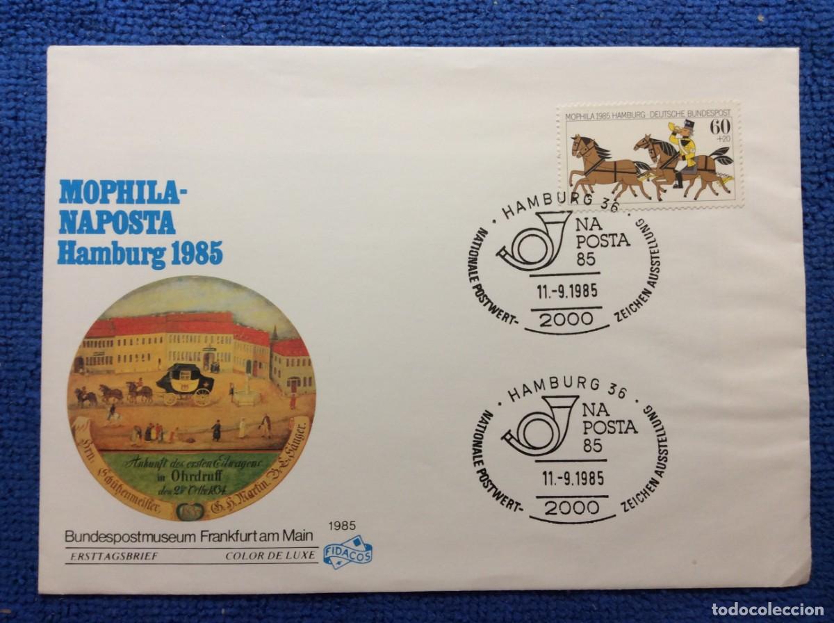 Sellos: ALEMANIA 1985 SOBRE CONMEMORATIVO. INTERESANTE MATASELLOS (1DDN63)
