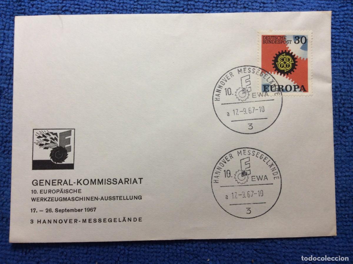 Sellos: ALEMANIA 1967 SOBRE CONMEMORATIVO. INTERESANTE MATASELLOS (1DDN64)