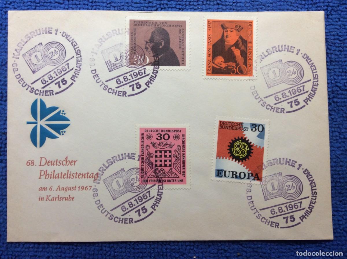 Sellos: ALEMANIA 1977 SOBRE CONMEMORATIVO. INTERESANTE MATASELLOS (1DDN68)