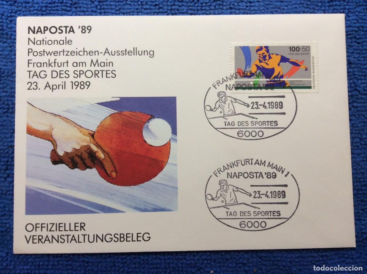 Sellos: ALEMANIA 1989 SOBRE CONMEMORATIVO. INTERESANTE MATASELLOS (1DDN71)