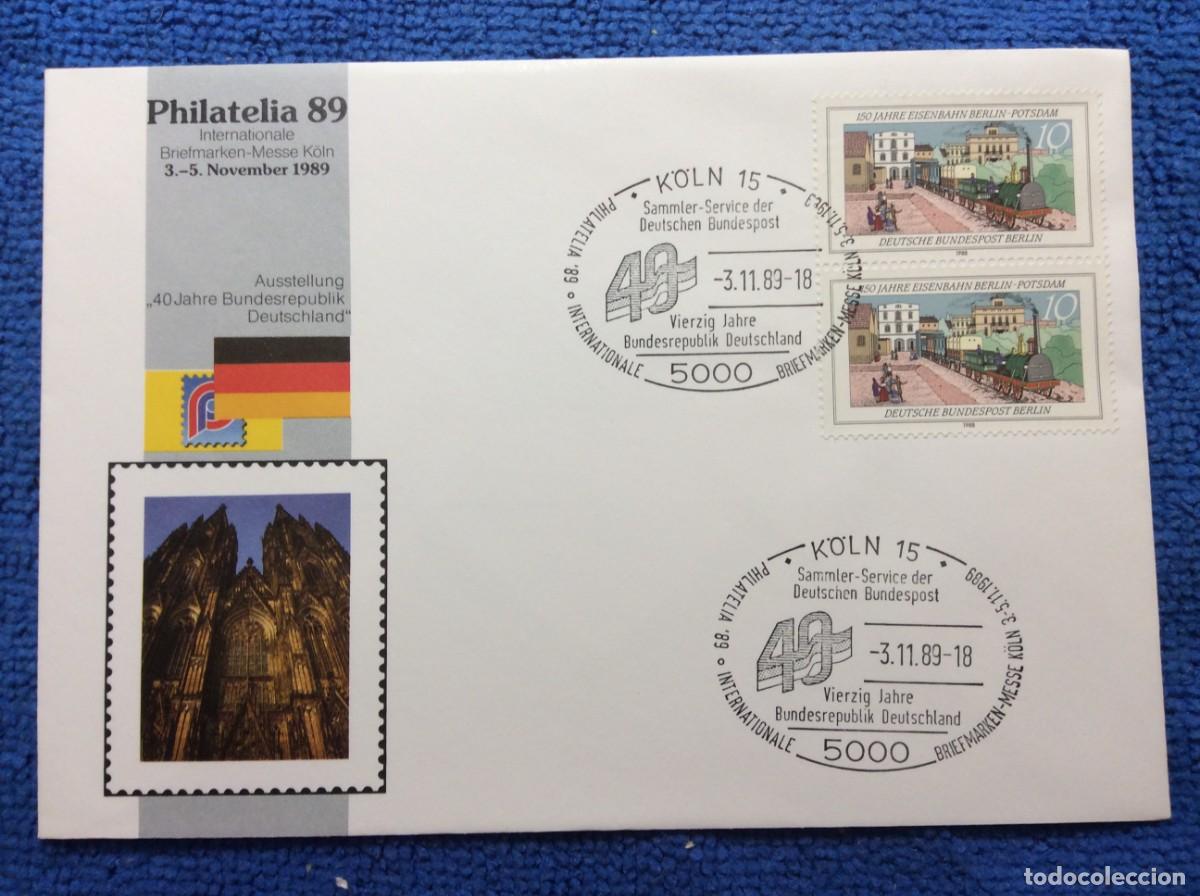 Sellos: ALEMANIA 1989 SOBRE CONMEMORATIVO. INTERESANTE MATASELLOS (1DDN72)