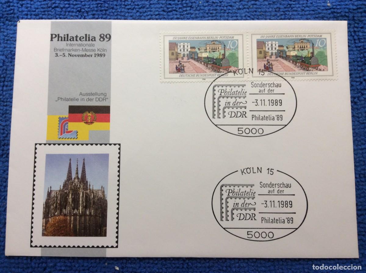 Sellos: ALEMANIA 1989 SOBRE CONMEMORATIVO. INTERESANTE MATASELLOS (1DDN75)