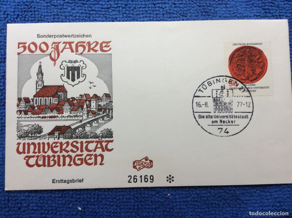 Sellos: ALEMANIA 1977 SOBRE CONMEMORATIVO. INTERESANTE MATASELLOS (1DDN76)