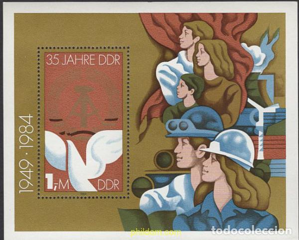 Sellos: 637177 MNH ALEMANIA DEMOCRATICA 1984 35 ANIVERSARIO DE LA REPUBLICA DEMOCRATICA ALEMANA