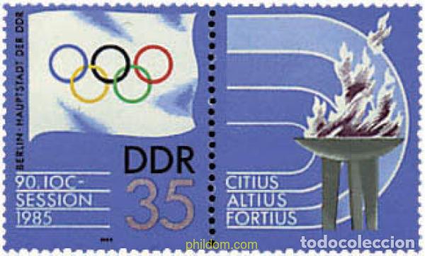 Sellos: 80346 MNH ALEMANIA DEMOCRATICA 1985 90 SESION DEL COI EN BERLIN ESTE
