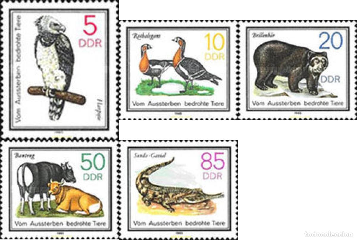 Sellos: 64649 MNH ALEMANIA DEMOCRATICA 1985 FAUNA EN PELIGRO DE EXTINCION