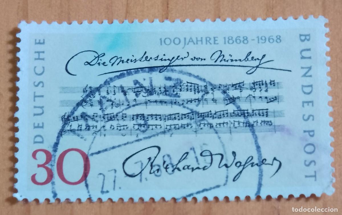 Sellos: ALEMANIA - V/F 30 - 100 A&Ntilde;OS, OPERA, DIE MEISTERSINGER VON N&Uuml;REMBERG 1868.1968 - M. I. 27.7.58 MAINZ