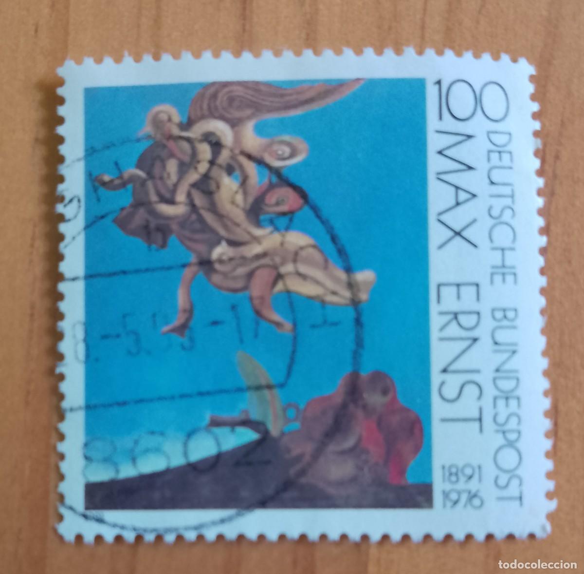 Sellos: ALEMANIA - V/F 100 - MAX ERNST 1891,1976 - MATASELLO IDENTIFICATIVO: 28.5.83