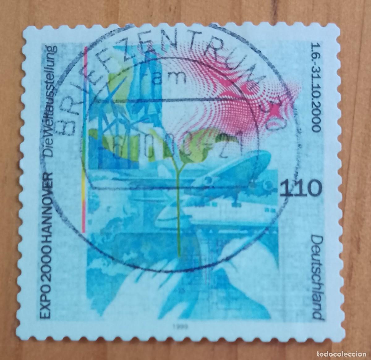 Sellos: ALEMANIA - V/F 110 - A&Ntilde;O 1999, EXPOSICI&Oacute;N 2000 HANNOVER - MATASELLO IDENT-: 6.10.00 BRIEFZENTRUM