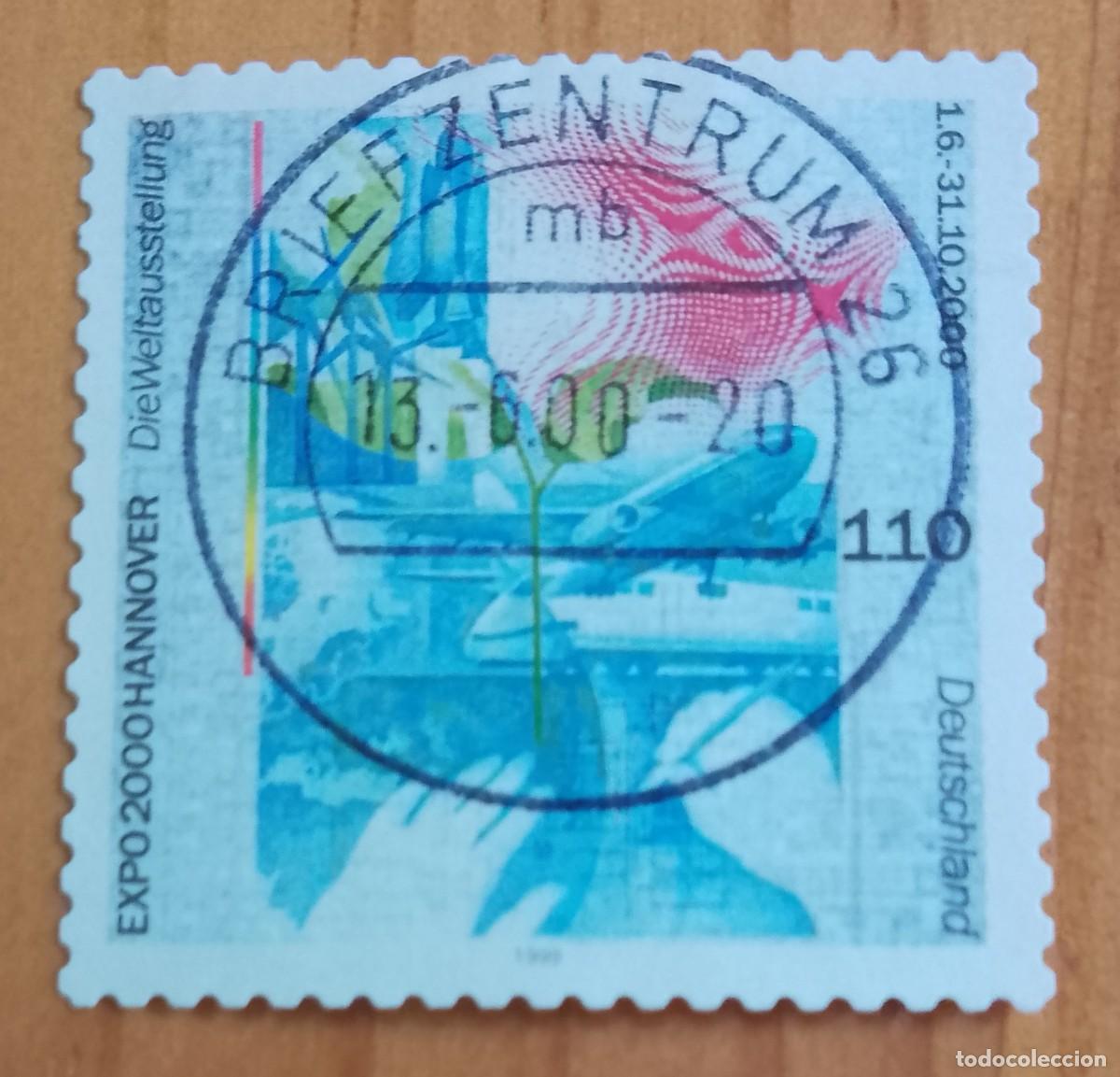Sellos: ALEMANIA - V/F 110 - A&Ntilde;O 1999, EXPOSICI&Oacute;N 2000 HANNOVER - MATASELLO IDENT-: 13.6.00 BRIEFZENTRUM