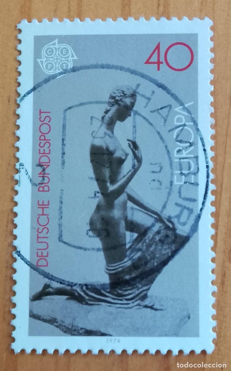 Sellos: ALEMANIA - V/F 40 - CEPT - MATASELLO IDENTIFICATIVO: 23.12.74 HAMBURG