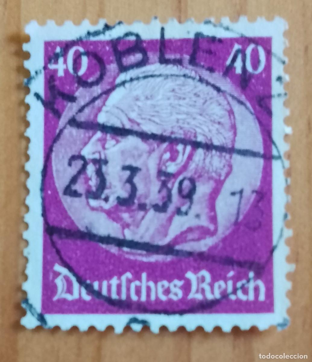 Sellos: ALEMANIA - V/F 40 - PERSONAJE, DEUTFCHES REICH - MATASELLO IDENTIFICATIVO: 23.3.39 KOBLENZ