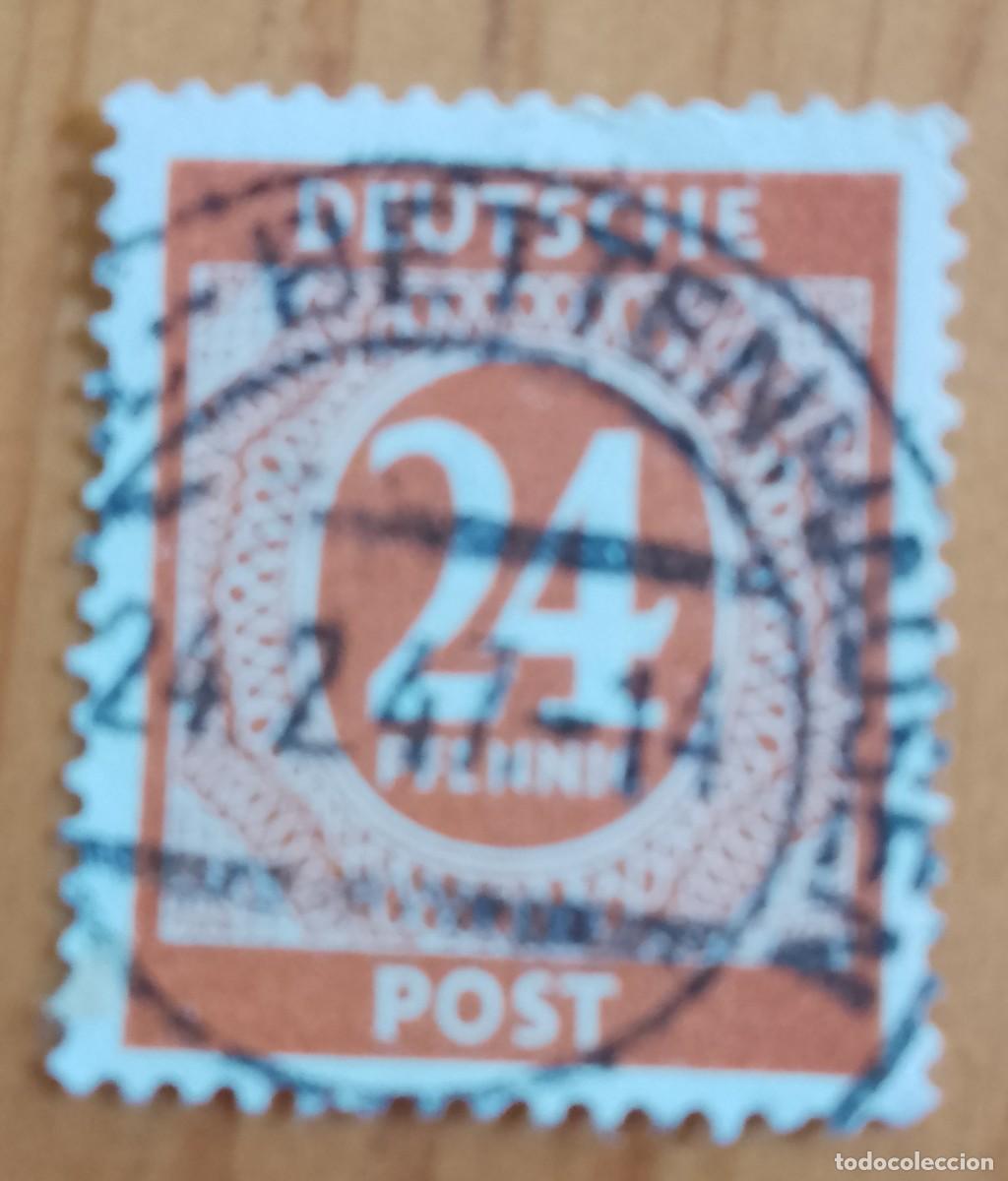 Stamps: ALEMANIA - V/F 24 PFENNIG - NUMERAL - MATASELLO IDENTIFICATIVO: 24.2.47 BETTENHAUSEN