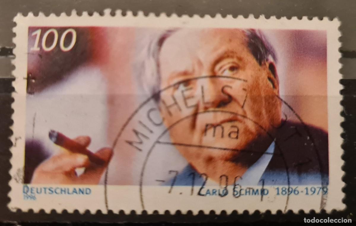 Sellos: Sello usado de la Rep&uacute;blica Federal Alemana 1996: Centenario del nacimiento de Carlo Schmid
