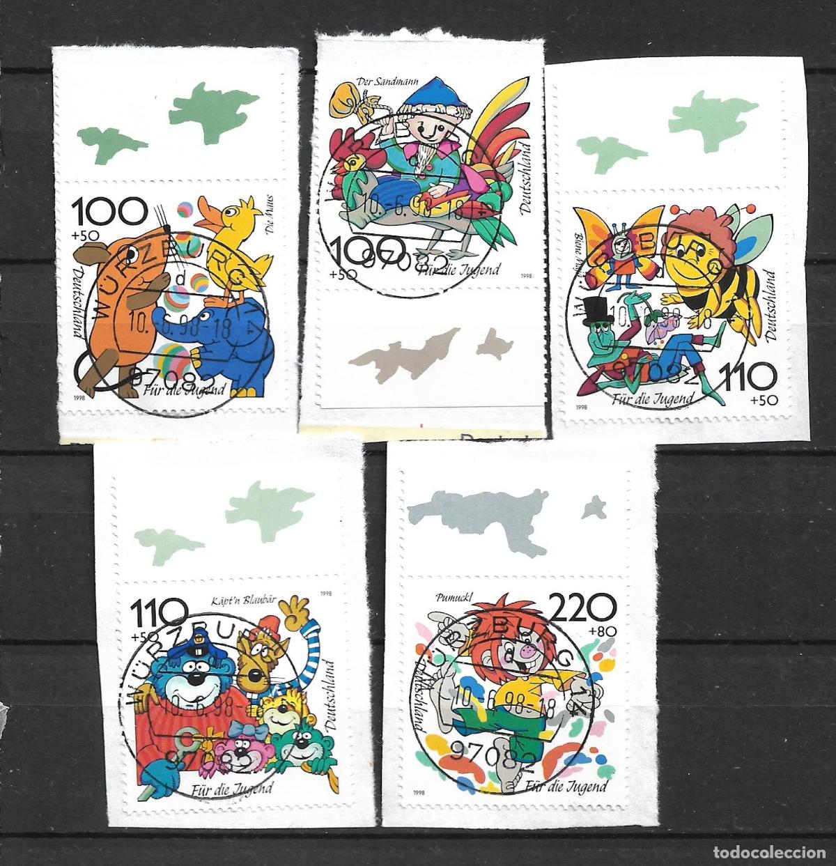 Sellos: alemania 1998 michel 1990/1994 usado 11&euro;- 34/3