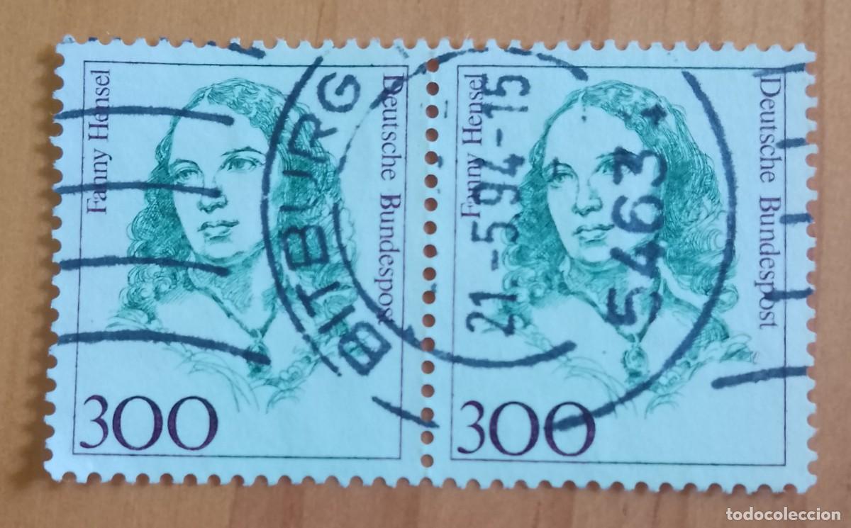 Sellos: ALEMANIA - V/F 300 - FANNY HENSEL - MATASELLO IDENTIFICATIVO: 21.5.94 BITBURG