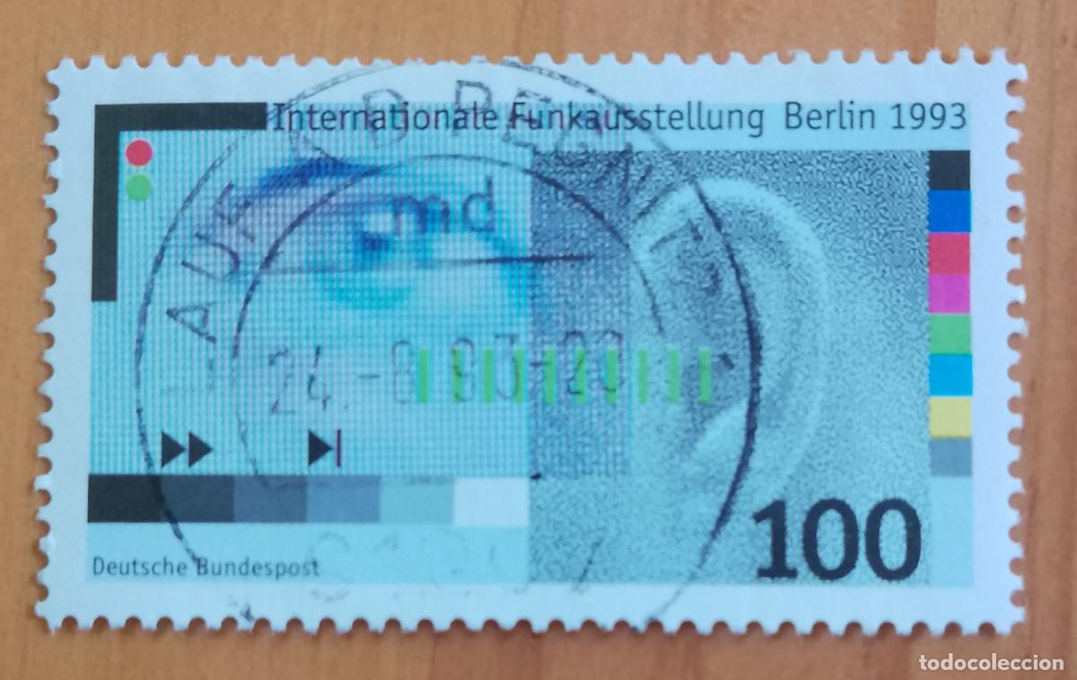 Sellos: ALEMANIA - V/F 100 - EXPOSICI&Oacute;N INTERNACIONAL DE RADIO BERLIN 1993 - :MAT. IDENT.: 24.8.93 PEGNITZ