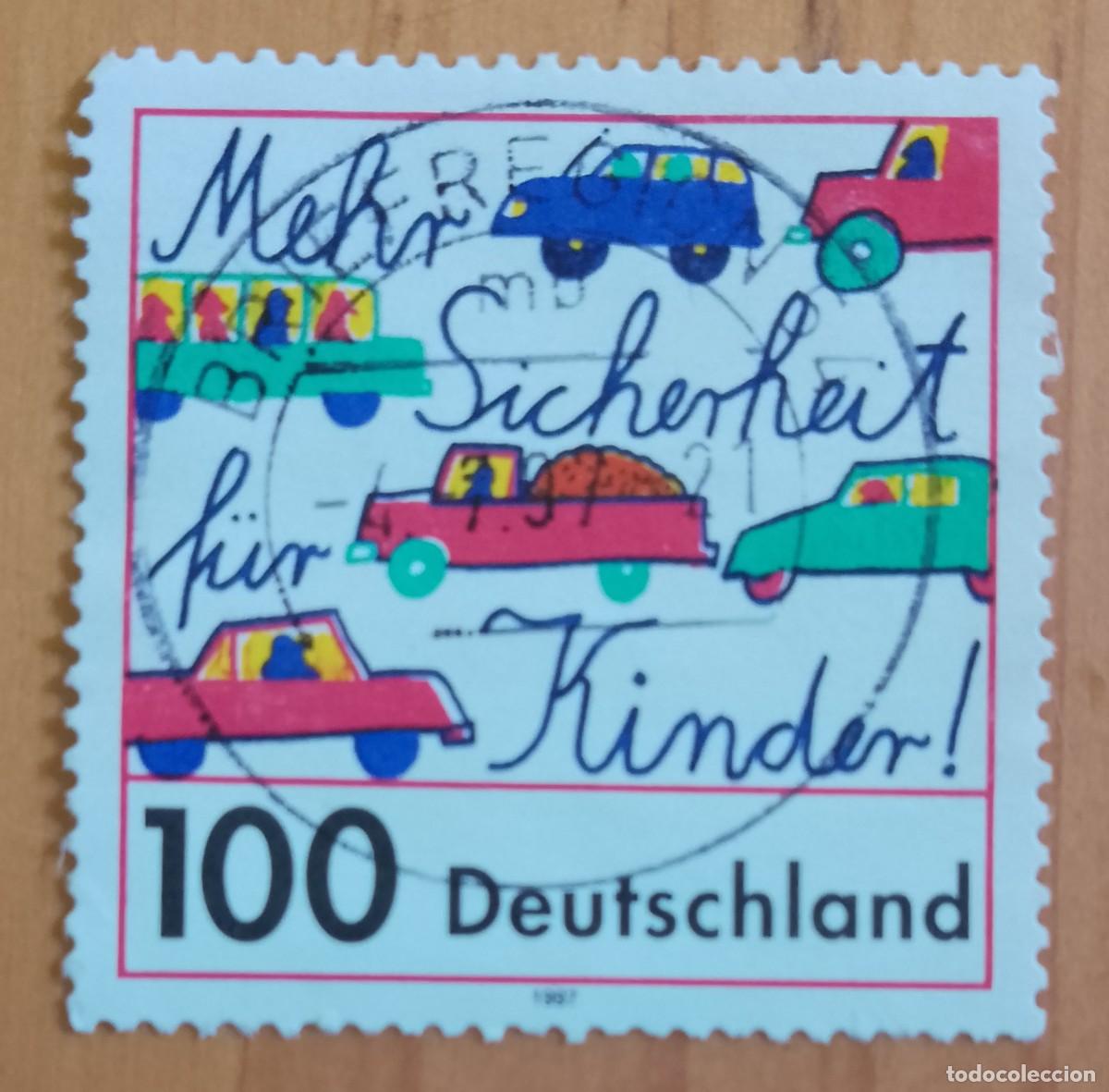 Sellos: ALEMANIA - V/F 100 - A&Ntilde;O 1997, DIBUJOS, SEGURIDAD PARA NI&Ntilde;OS - MATASELLO IDENT.: 4.7.97 BRIEFZENTRUM