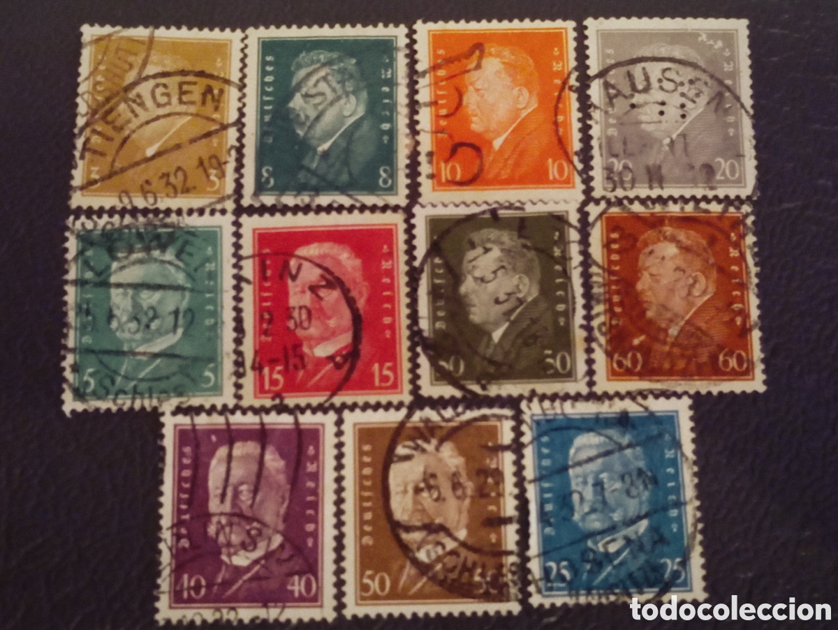 Selos: Alemania Rep&uacute;blica de Weimar 1926/1927 - Serie Personajes C&eacute;lebres Usados (Michel 379/389)