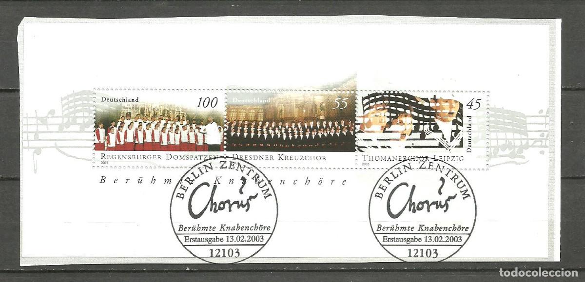Timbres: ALEMANIA FEDERAL 2003 - MICHEL NRO. 61 BLOCK - MATASELLADO SOBRE CARTULINA