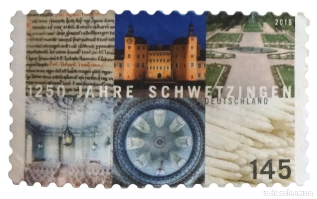 Sellos: ALEMANIA 2016 1.250 Aniversario de la fundaci&oacute;n de la ciudad de Schwetzingen. USADO.