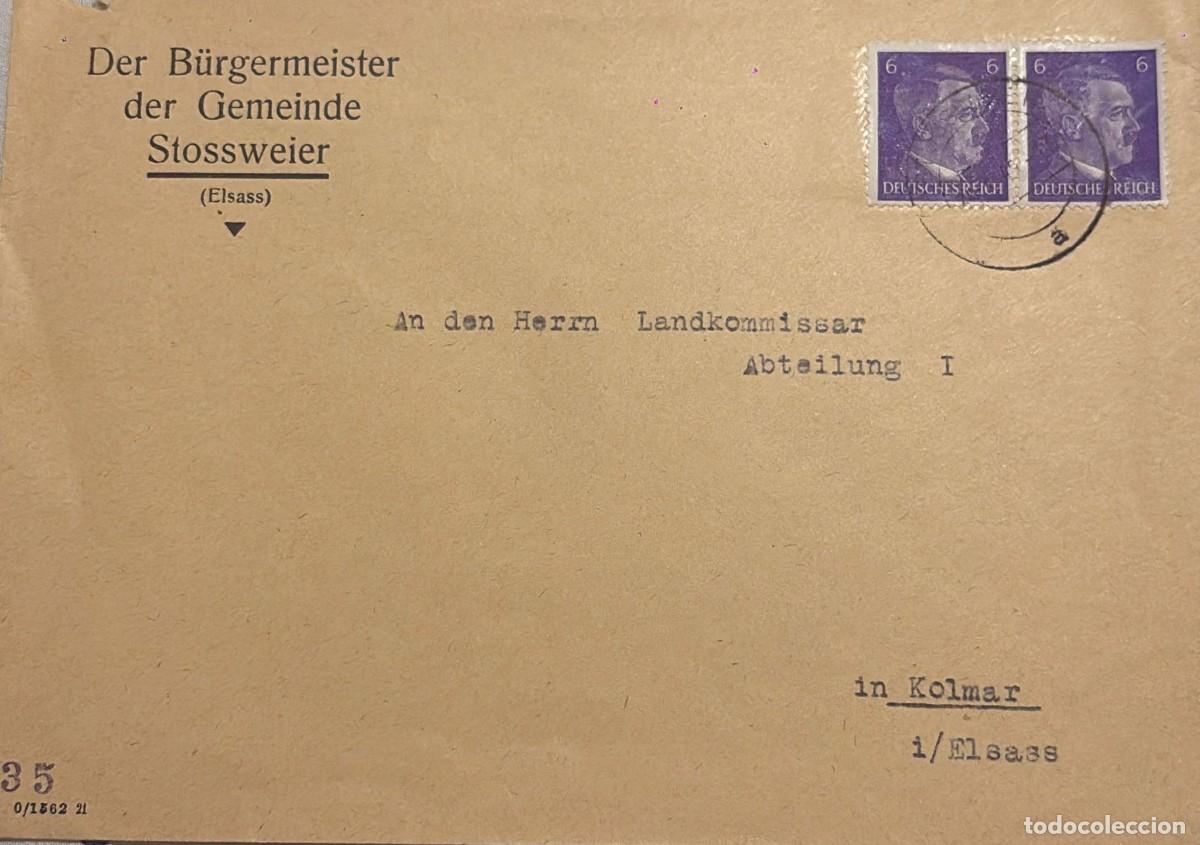Sellos: O) GERMANY, ALSACE, INVERTED TRIANGLE - OPERATOR CONTROL, OFFICIAL MAIL,CIRCULATED TO ABTEILUNG I,