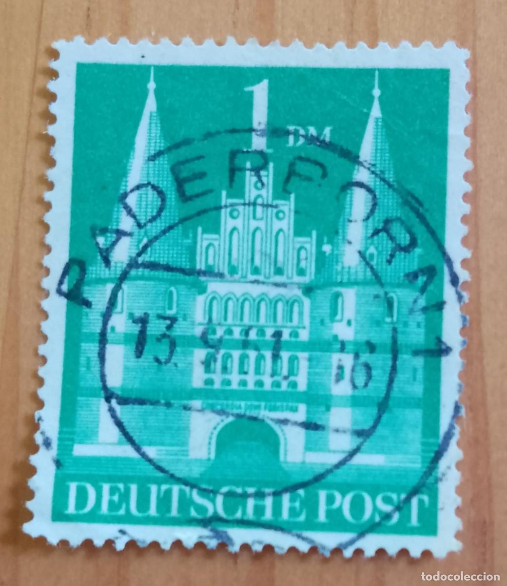 Sellos: ALEMANIA - V/F 1 DM - CATEDRAL - MATASELLO IDENTIFICATIVO: 13.9.61 PADERPORN